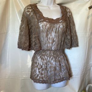 Beautiful Lace Peasant Top